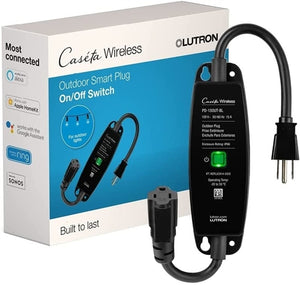 Lutron PD-15OUT-BL Caseta Weatherproof Outdoor Smart Plug-in Switch in Black