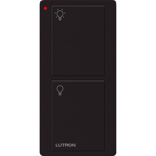 Lutron PJ2-2B-GBL-L01 Pico Wireless Control with indicator LED, 434 Mhz, 2-Button with Icon Engraving in Black