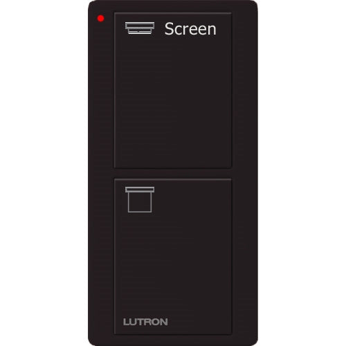 Lutron PJ2-2B-GBL-S08 Pico Wireless Control with indicator LED, 434 Mhz, 2-Button with Screen Icon Engraving in Black