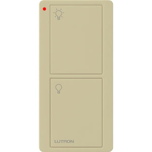 Lutron PJ2-2B-GIV-L01 Pico Wireless Control with indicator LED, 434 Mhz, 2-Button with Icon Engraving in Ivory