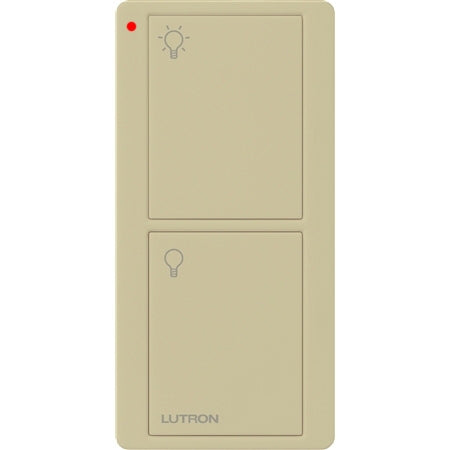 Lutron PJ2-2B-GIV-L01 Pico Wireless Control with indicator LED, 434 Mhz, 2-Button with Icon Engraving in Ivory