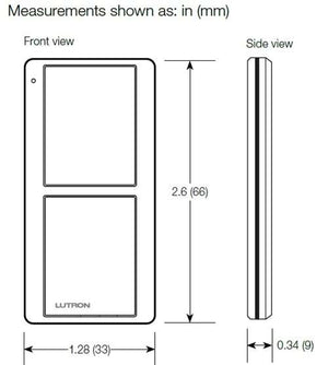 Lutron PJ2-2B-GIV-P02 Pico 2-Button Scene Keypad, Kitchen Marking Codes, in Ivory