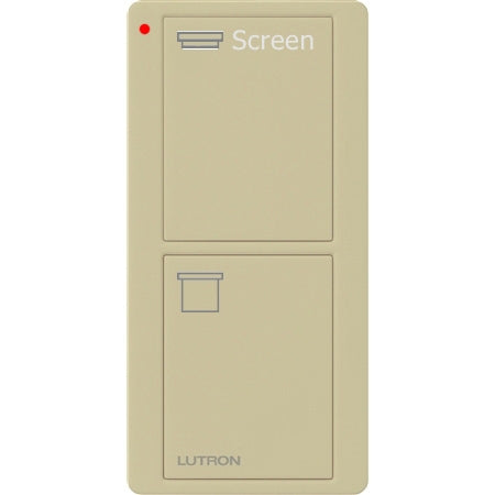 Lutron PJ2-2B-GIV-S08 Pico Wireless Control with indicator LED, 434 Mhz, 2-Button with Screen Icon Engraving in Ivory