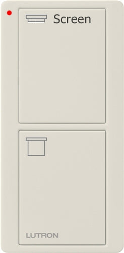 Lutron PJ2-2B-GLA-S08 Pico Wireless Control with indicator LED, 434 Mhz, 2-Button with Screen Icon Engraving in Light Almond