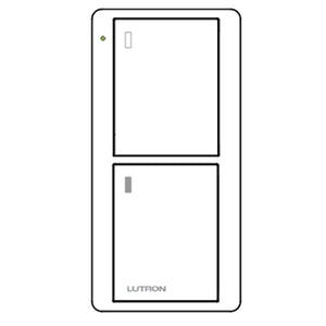 Lutron PJ2-2B-GWH-L02 Pico Wireless Control with indicator LED, 434 Mhz, 2-Button with Power Icon Engraving in White