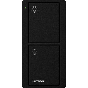 Lutron PJ2-2B-TMN-L01 Pico Wireless Control with indicator LED, 434 Mhz, 2-Button with Icon Engraving in Black, Satin Color