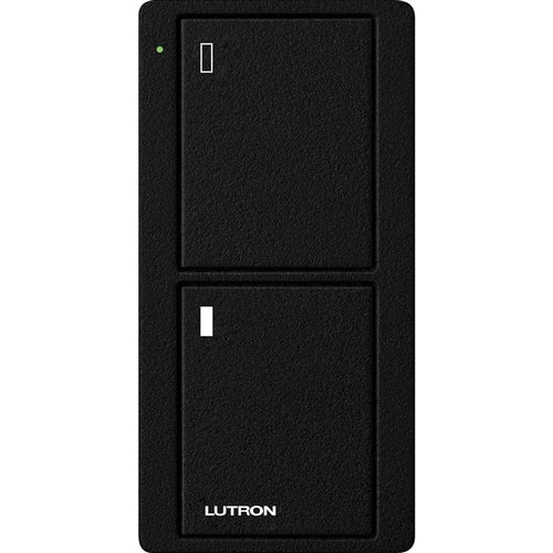 Lutron PJ2-2B-TMN-L02 Pico Wireless Control with indicator LED, 434 Mhz, 2-Button with Screen Icon Engraving in Black, Satin Color