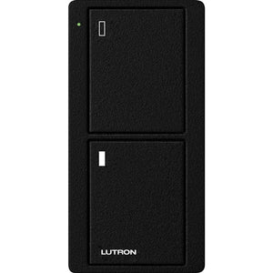 Lutron PJ2-2B-TMN-L02 Pico Wireless Control with indicator LED, 434 Mhz, 2-Button with Screen Icon Engraving in Black, Satin Color