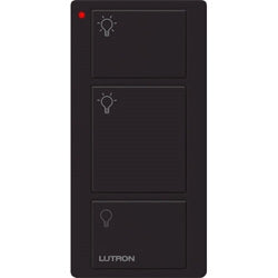 Lutron PJ2-3B-GBL-L01 Pico Wireless Control with indicator LED, 434 Mhz, 3-Button with Icon Engraving in Black