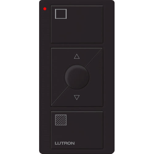 Lutron PJ2-3BRL-GBL-S01 Pico Wireless Control with indicator LED, 434 Mhz, 3-Button with Raise/Lower and Shade Icon Engraving in Black