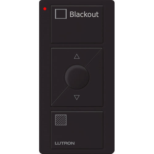 Lutron PJ2-3BRL-GBL-S03 Pico Wireless Control with indicator LED, 434 Mhz, 3-Button with Raise/Lower and Blackout Text Engraving in Black