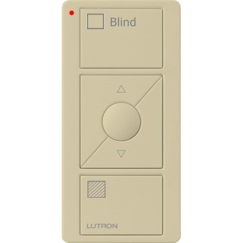 Lutron PJ2-3BRL-GIV-S05 Pico Wireless Control with indicator LED, 434 Mhz, 3-Button with Raise/Lower and Blind Text Engraving in Ivory