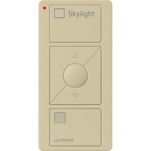 Lutron PJ2-3BRL-GIV-S06 Pico Wireless Control with indicator LED, 434 Mhz, 3-Button with Raise/Lower and Skylight Text Engraving in Ivory