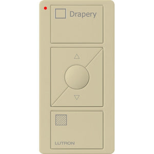 Lutron PJ2-3BRL-GIV-S07 Pico Wireless Control with indicator LED, 434 Mhz, 3-Button with Raise/Lower and Drapery Text Engraving in Ivory
