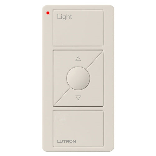 Lutron PJ2-3BRL-GLA-L01 Pico Wireless Control with indicator LED, 434 Mhz, 3-Button with Raise/Lower and Icon Engraving in Light Almond