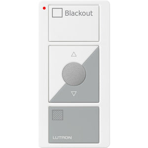 Lutron PJ2-3BRL-GWG-S03 Pico Wireless Control with indicator LED, 434 Mhz, 3-Button with Raise/Lower and Blackout Text Engraving in White and Gray
