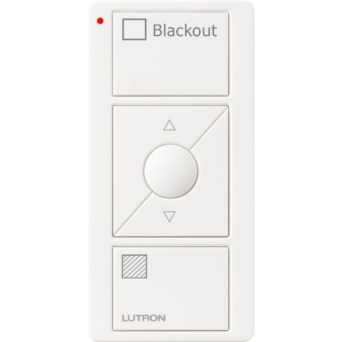 Lutron PJ2-3BRL-GWH-S03 Pico Wireless Control with indicator LED, 434 Mhz, 3-Button with Raise/Lower and Blackout Text Engraving in White