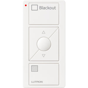 Lutron PJ2-3BRL-GWH-S03 Pico Wireless Control with indicator LED, 434 Mhz, 3-Button with Raise/Lower and Blackout Text Engraving in White