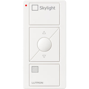 Lutron PJ2-3BRL-GWH-S06 Pico Wireless Control with indicator LED, 434 Mhz, 3-Button with Raise/Lower and Skylight Text Engraving in White