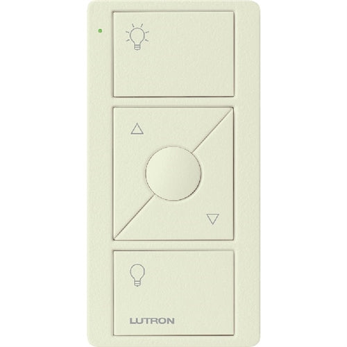 Lutron PJ2-3BRL-TBI-L01 Pico Wireless Control with indicator LED, 434 Mhz, 3-Button with Raise/Lower and Icon Engraving in Biscuit, Satin Color