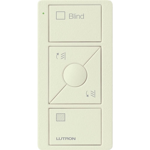 Lutron PJ2-3BRL-TBI-S05 Pico Wireless Control with indicator LED, 434 Mhz, 3-Button with Raise/Lower and Blind Text Engraving in Biscuit, Satin Color
