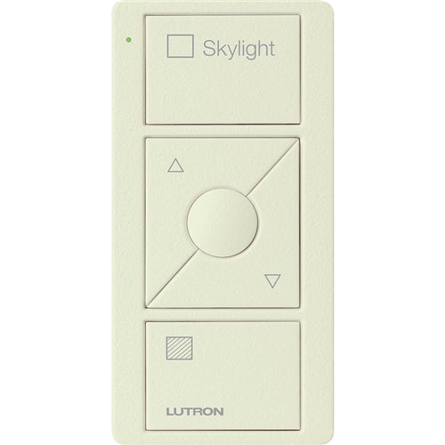 Lutron PJ2-3BRL-TBI-S06 Pico Wireless Control with indicator LED, 434 Mhz, 3-Button with Raise/Lower and Skylight Text Engraving in Biscuit, Satin Color