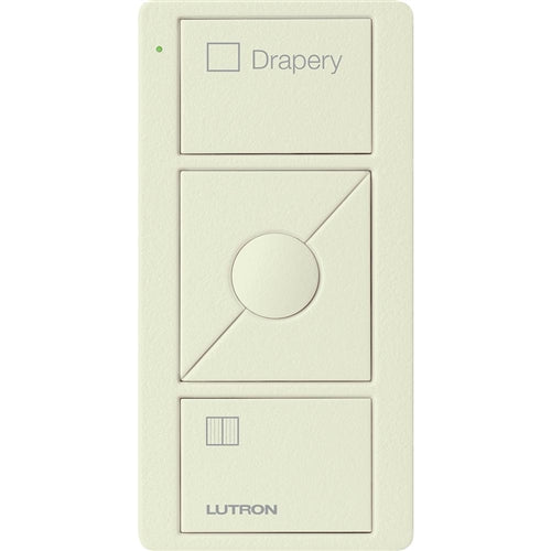 Lutron PJ2-3BRL-TBI-S07 Pico Wireless Control with indicator LED, 434 Mhz, 3-Button with Raise/Lower and Drapery Text Engraving in Biscuit, Satin Color