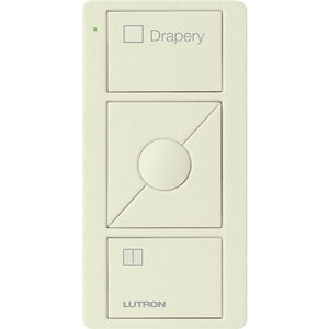 Lutron PJ2-3BRL-TBI-S07 Pico Wireless Control with indicator LED, 434 Mhz, 3-Button with Raise/Lower and Drapery Text Engraving in Biscuit, Satin Color