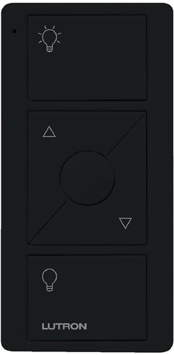 Lutron PJ2-3BRL-TMN-L01 Pico Wireless Control with indicator LED, 434 Mhz, 3-Button with Raise/Lower and Icon Engraving in Black, Satin Color