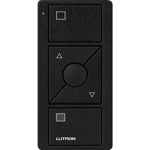 Lutron PJ2-3BRL-TMN-S01 Pico Wireless Control with indicator LED, 434 Mhz, 3-Button with Raise/Lower and Shade Icon Engraving in Black, Satin Color