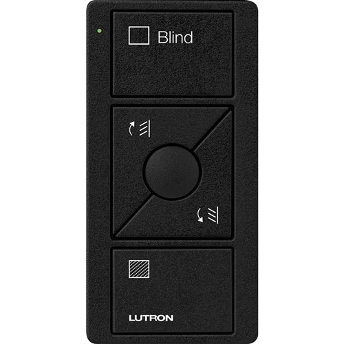 Lutron PJ2-3BRL-TMN-S05 Pico Wireless Control with indicator LED, 434 Mhz, 3-Button with Raise/Lower and Blind Text Engraving in Black, Satin Color