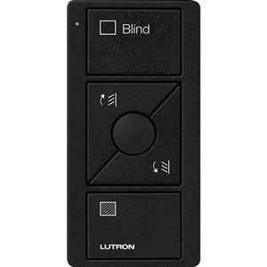 Lutron PJ2-3BRL-TMN-S05 Pico Wireless Control with indicator LED, 434 Mhz, 3-Button with Raise/Lower and Blind Text Engraving in Black, Satin Color