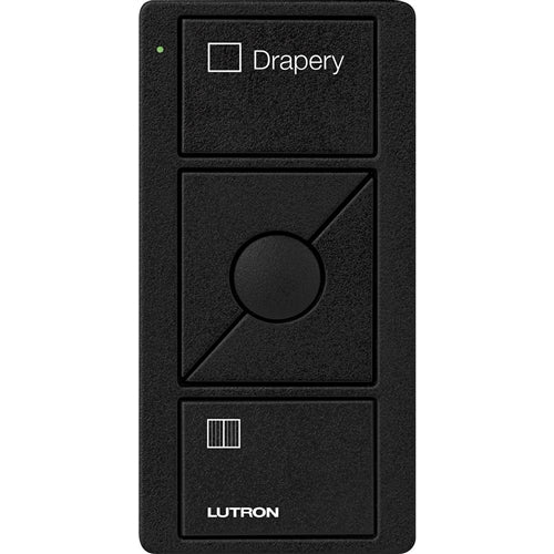 Lutron PJ2-3BRL-TMN-S07 Pico Wireless Control with indicator LED, 434 Mhz, 3-Button with Raise/Lower and Drapery Text Engraving in Black, Satin Color