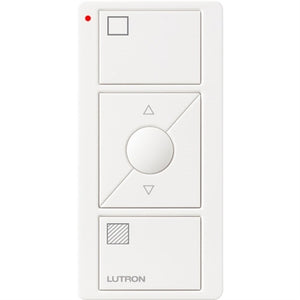 Lutron PJ2-3BRL-TSW-S01 Pico Wireless Control with indicator LED, 434 Mhz, 3-Button with Raise/Lower and Shade Icon Engraving in White, Satin Color