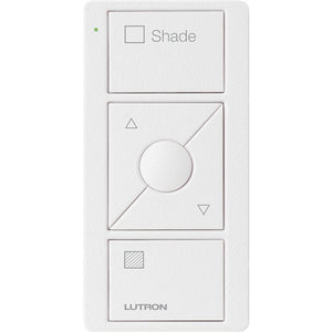 Lutron PJ2-3BRL-TSW-S02 Pico Wireless Control with indicator LED, 434 Mhz, 3-Button with Raise/Lower and Shade Text Engraving in White, Satin Color