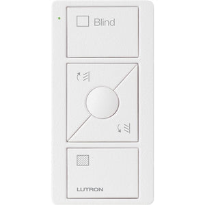 Lutron PJ2-3BRL-TSW-S05 Pico Wireless Control with indicator LED, 434 Mhz, 3-Button with Raise/Lower and Blind Text Engraving in White, Satin Color