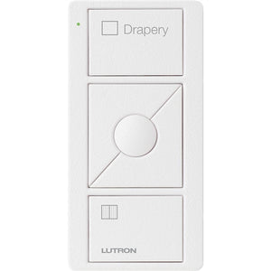 Lutron PJ2-3BRL-TSW-S07 Pico Wireless Control with indicator LED, 434 Mhz, 3-Button with Raise/Lower and Drapery Text Engraving in White, Satin Color