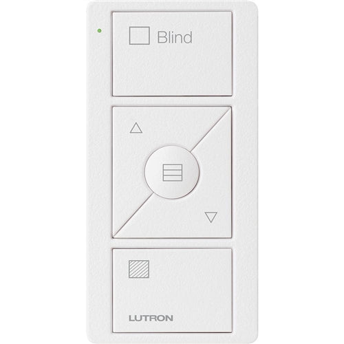 Lutron PJ2-3BRL-TSW-S09 Pico Wireless Control with indicator LED, 434 Mhz, 3-Button with Raise/Lower and Sheer Blind Text Engraving in White, Satin Color