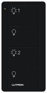 Lutron PJ2-4B-BL-L21P Pico PRO 4-Button Wireless Remote, 2-Group Switch Control, in Black