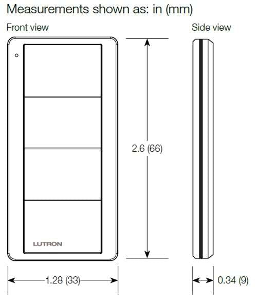 Lutron PJ2-4B-GIV-P02 Pico 4-Button Scene Keypad, Kitchen Marking Codes, in Ivory