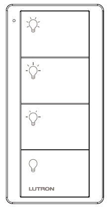 Lutron PJ2-4B-GWH-L31 Pico Wireless Control with indicator LED, RF signal, 4-Button Scene Control with Light Icon Engraving in White