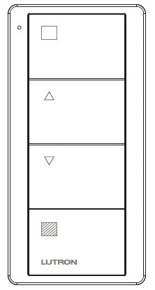 Lutron PJ2-4B-GWH-S01 Pico Wireless Control with indicator LED, RF signal, 4-Button Zone Control with Shade Icon Engraving in White