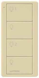 Lutron PJ2-4B-IV-L21P Pico PRO 4-Button Wireless Remote, 2-Group Switch Control, in Ivory