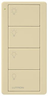 Lutron PJ2-4B-IV-L31P Pico PRO 4-Button Wireless Remote, 3 Scene Control, in Ivory