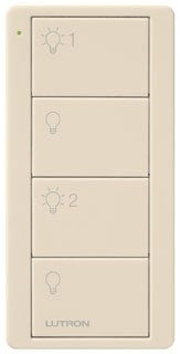 Lutron PJ2-4B-LA-L21P Pico PRO 4-Button Wireless Remote, 2-Group Switch Control, in Light Almond