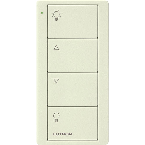 Lutron PJ2-4B-TBI-L01 Pico Wireless Control with indicator LED, RF signal, 4-Button Zone Control with Light Icon Engraving in Biscuit, Satin Color