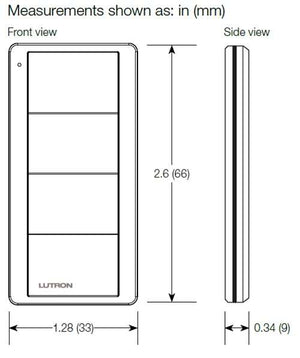 Lutron PJ2-4B-TBI-P01 Pico 4-Button Scene Keypad, Family Room Marking Codes, in Biscuit