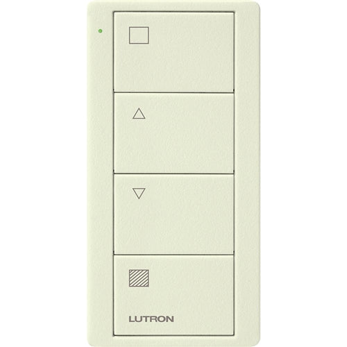 Lutron PJ2-4B-TBI-S01 Pico Wireless Control with indicator LED, RF signal, 4-Button Zone Control with Shade Icon Engraving in Biscuit, Satin Color