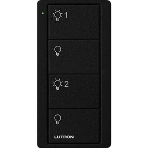 Lutron PJ2-4B-TMN-L21 Pico Wireless Control with indicator LED, RF signal, 4-Button 2-Group Control with Light Icon Engraving in Black, Satin Color
