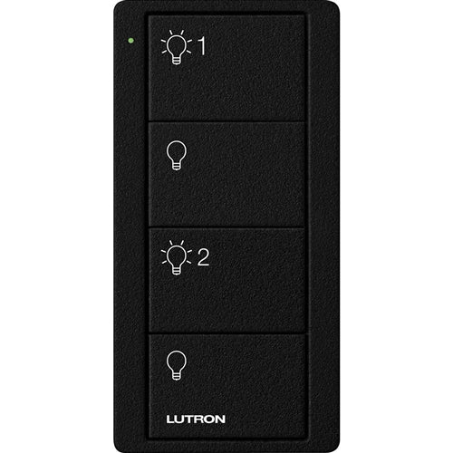 Lutron PJ2-4B-TMN-L21 Pico Wireless Control with indicator LED, RF signal, 4-Button 2-Group Control with Light Icon Engraving in Black, Satin Color